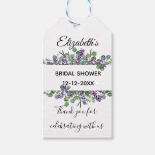 Boho Floral Lavender Eucalyptus Bridal Shower  Gift Tags
