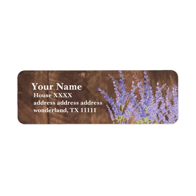 boho floral, lavender, Return Address Labels (Front)