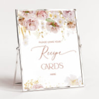 Boho floral leave your recipe card here poster