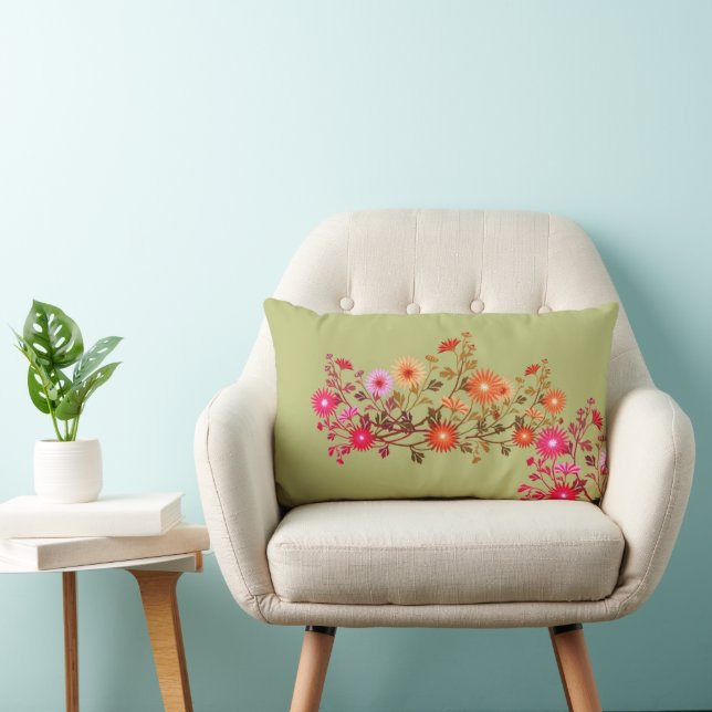 Boho Floral  Lumbar Cushion (Chair)