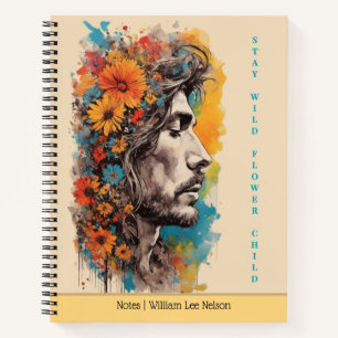 Boho Floral Male Profile Journal / Notebook