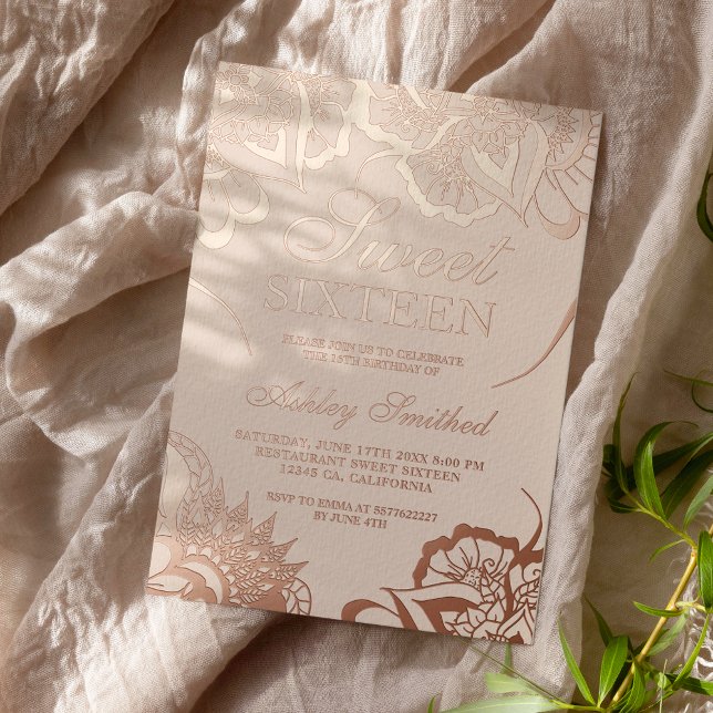 Boho floral mandala blush pink chic Sweet 16  (Creator Uploaded)