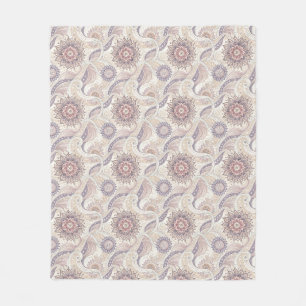 Boho Floral Mandala Spiritual Design Pattern Fleece Blanket