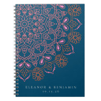 Boho Floral Mandala Teal Blue Elegant Wedding