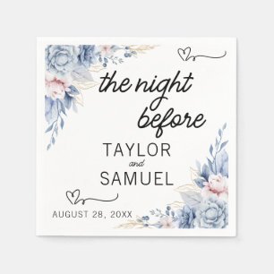 Boho floral Minimalist Wedding Cocktail Napkin