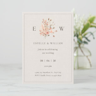 Boho Floral Minimalistic Wedding Invitation