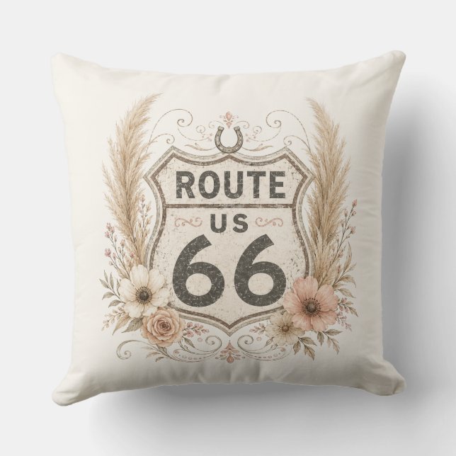 Boho Floral Mother Road Accent Cushion (Back)