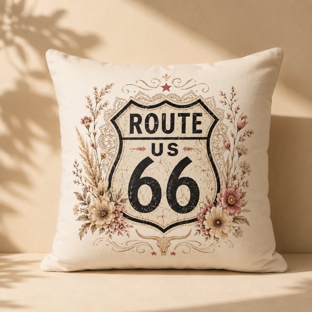 Boho Floral Mother Road Accent Cushion (Creator Uploaded)