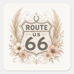 Boho Floral Mother Road Decal Square Sticker