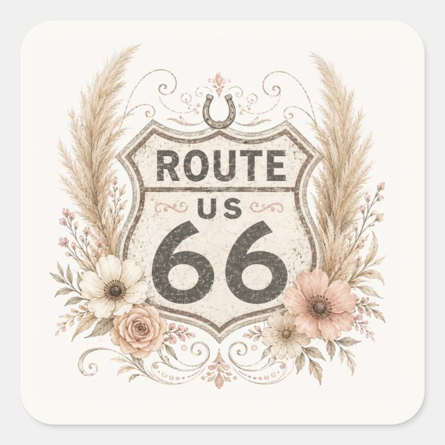 Boho Floral Mother Road Decal Square Sticker (Front)