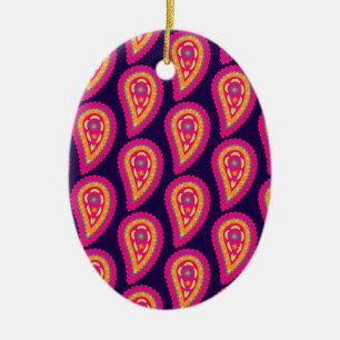 Boho Floral Motif Ceramic Tree Decoration