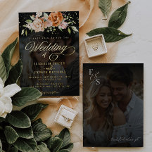 Boho Floral Orange and Blush Pink Photo Wedding