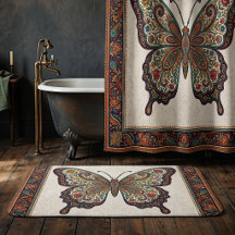 Boho floral paisley frame butterfly