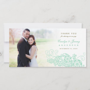 Boho Floral Paisley Wedding Thank You Photo Card