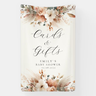 Boho Floral Pampas Grass Rose Card & Gifts Banner
