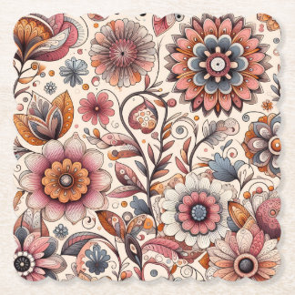 Boho Floral Paper Coasters – More Shapes