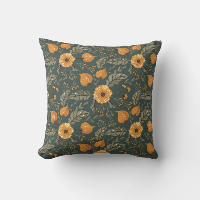 Boho Floral Pattern Cushion (Front)