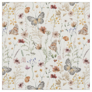 Boho Floral Pattern Fabric