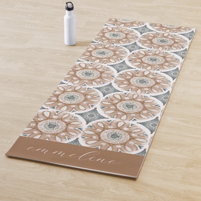 Boho Floral Personalised  Yoga Mat (In Situ)