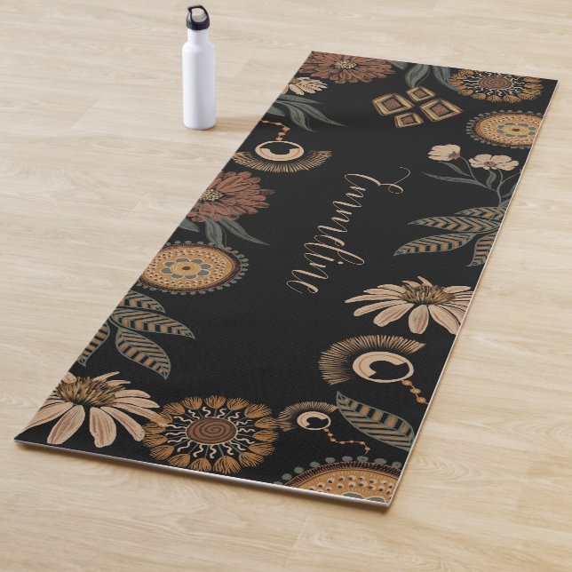 Boho Floral Personalised Yoga Mat (In Situ)