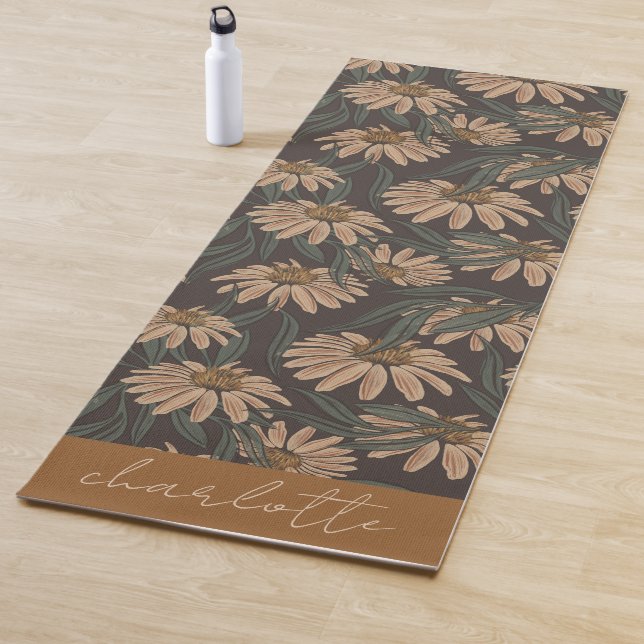 Boho Floral Personalised  Yoga Mat (In Situ)