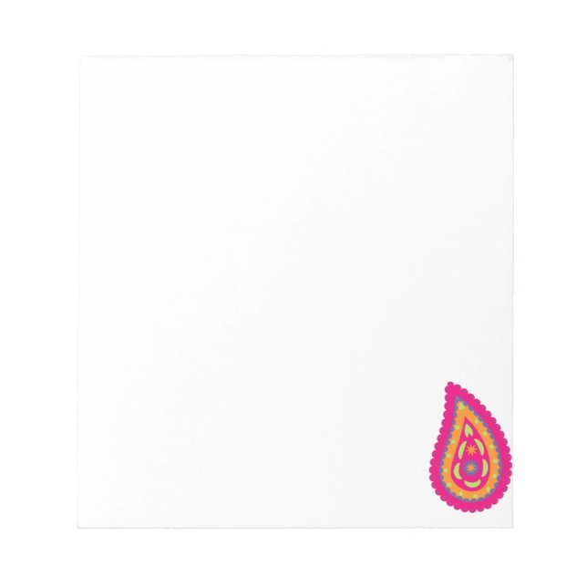 Boho Floral Pink Motif Notepad (Front)