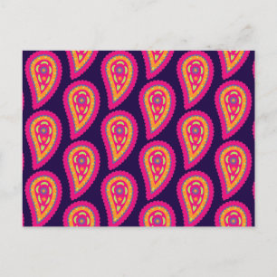Boho Floral Pink Motif Postcard