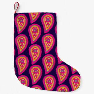 Boho Floral Pink Motif Small Christmas Stocking