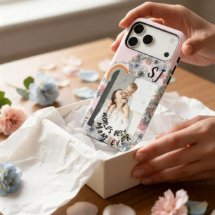 Boho Floral Pink Personalised Photo Monogramed