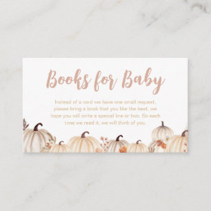Boho Floral Pumpkin Baby Shower Books for Baby Enclosure Card