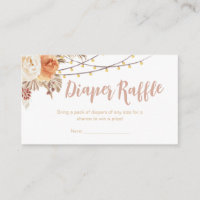 Boho Floral Pumpkin Baby Shower Diaper Raffle