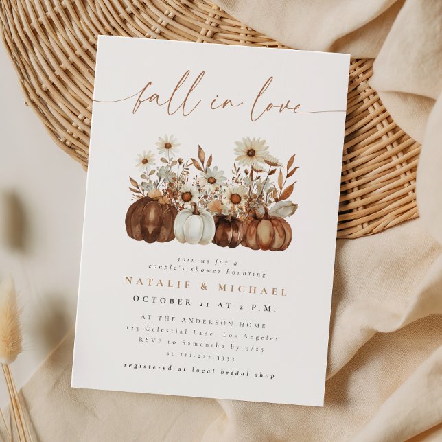 Boho Floral Pumpkin Fall Couple's Shower Invitation (Creator Uploaded)