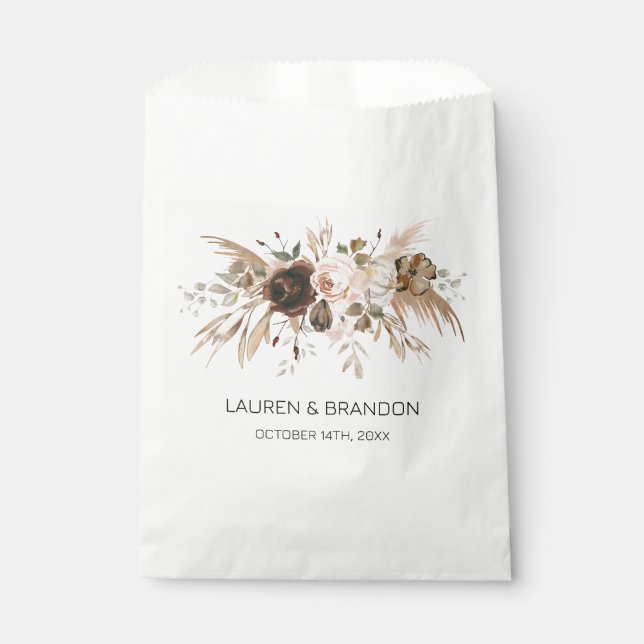 Boho Floral Pumpkin Fall in Love Favour Bags (Front)