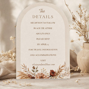 Boho Floral Pumpkin Fall in Love Wedding Ditails Invitation