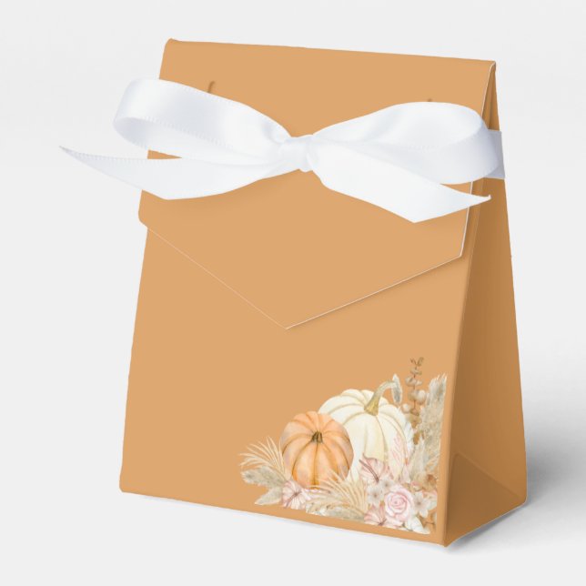 Boho Floral Pumpkin Favour Box (Front Side)