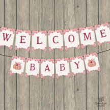 Boho Floral Pumpkin Welcome Baby Bunting Banner