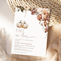 Boho Floral Pumpkins Fall In Love Bridal Shower