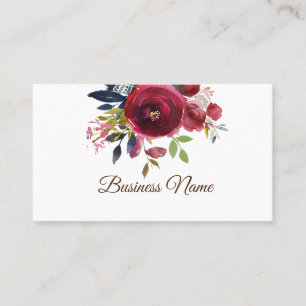 boho floral, purple floral business card