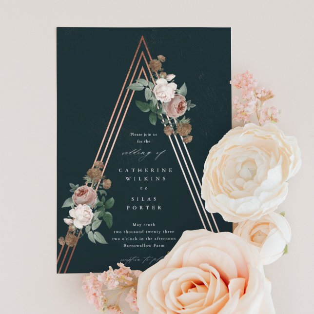Boho Floral Pyramid Wedding Invitation (Creator Uploaded)