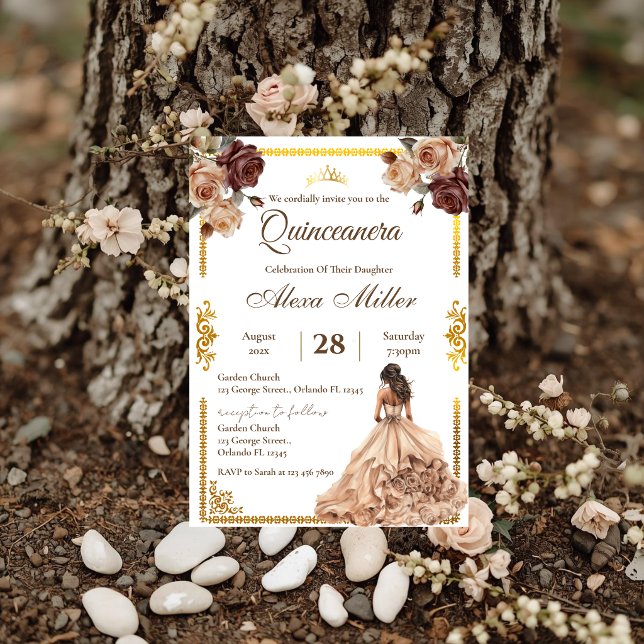Boho Floral Quinceañera Invitation (Creator Uploaded)
