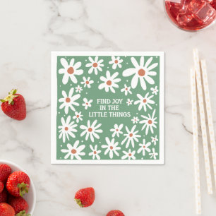 Boho Floral Quotes  Napkin