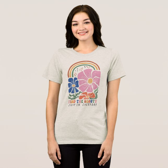 Boho Floral Quotes Tri-Blend Shirt (Front Full)