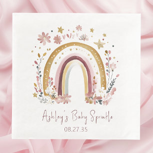 Boho Floral Rainbow Baby Sprinkle Napkin