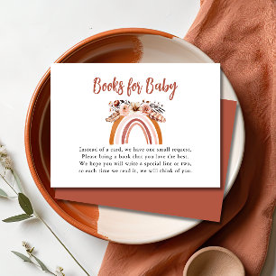 Boho Floral Rainbow Books for Baby Shower  Enclosure Card