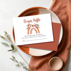 Boho Floral Rainbow Diaper Raffle Baby Shower  Enclosure Card