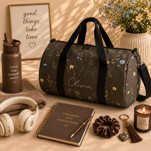 Boho Floral Rainbow Duffle Bag (Creator Uploaded)