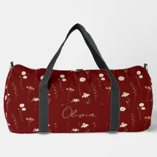 Boho Floral Rainbow Duffle Bag