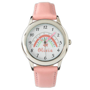 Boho Floral Rainbow With Personalised Name  Watch