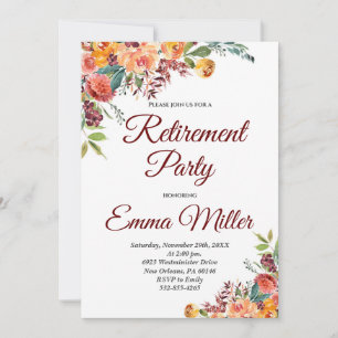 Boho Floral Retirement Invitation