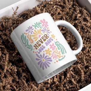 Boho Floral Retro Never Lose Hope  Coffee Mug